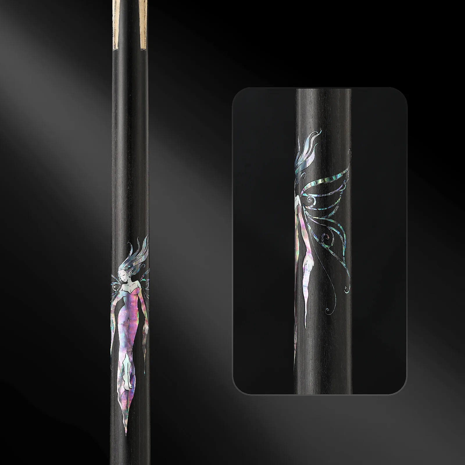 DBG-007 Butterfly Lady cue shell inlay pattern