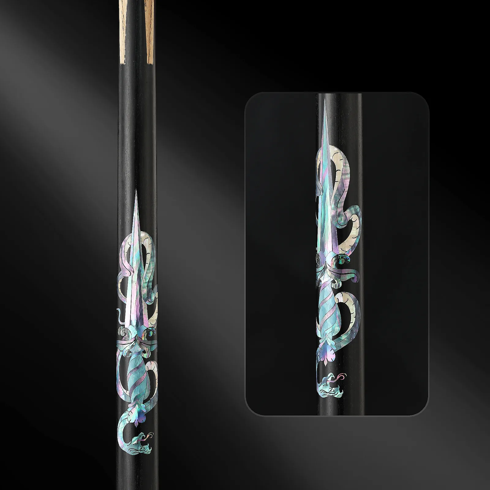 DBG-008 Snake Sword cue shell inlay pattern